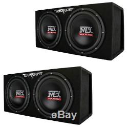 MTX 12-Inch 2000-Watt Max Car Audio Dual Loaded Subwoofer Box Enclosure (2 Pack)