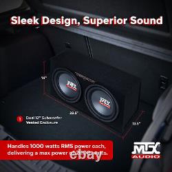 MTX 12-Inch 2000-Watt Max Car Audio Dual Loaded Subwoofer Box (Open Box)