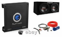 MTX 12 Loaded Subwoofer Bass Enclosure Package + Mono Amp + Amp Kit + Wire
