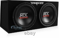 MTX 12 Loaded Subwoofer Bass Enclosure Package + Mono Amp + Amp Kit + Wire