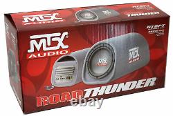 MTX Audio 8 Inch 240W Loaded Amplified Subwoofer (2 Pack) & Wire Kit (2 Pack)