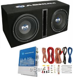 MTX Magnum MB210SP 10 400W RMS Dual Car Loaded Subwoofer Box with Wiring Kit