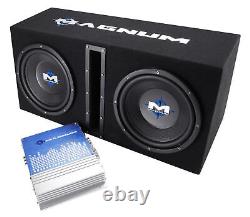 MTX Magnum MB210SP 800w Dual 10 Subwoofers+Vented Sub Box/Amp Package+Amp Kit