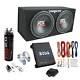 MTX TNE212D 12 1200W Dual Loaded Car Subwoofer & 1100W Amp with Kit & Capacitor