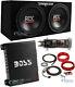 MTX TNE212D 12 1200W Dual Loaded Subwoofer + Amplifier + Capacitor + Amp Kit