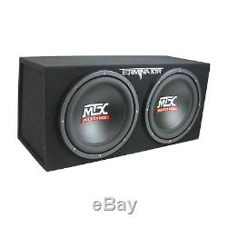 MTX TNE212D 12 1200W Dual Loaded Subwoofer Box + 1500W Amplifier + Capacitor