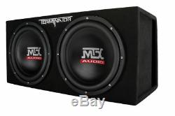 MTX TNE212DV 12 2000W Loaded Car Subwoofers + Enclosure Box + Amp + Amp Kit