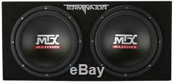 MTX TNE212DV 12-Inch 2000W Dual Loaded Subwoofers Audio With Box With Boss Amp