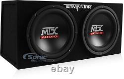 MTX TNP212D2 1200W Dual 12 Loaded Subwoofer Enclosure with Mono Amp & Capacitor