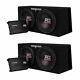 MTX TNP212DV 12 Inch 2000W Dual Loaded Subwoofer Enclosure with Amplifier (2 Pack)