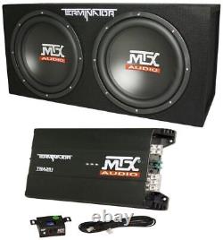 MTX Terminator TNP212D2 1200 Watt 2 Ohm Dual 12 Subwoofers/Sub Box/Amp Package