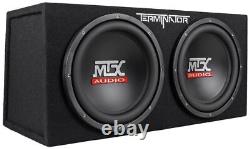 MTX Terminator TNP212D2 1200 Watt 2 Ohm Dual 12 Subwoofers/Sub Box/Amp Package