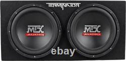 MTX Terminator TNP212D2 1200 Watt 2 Ohm Dual 12 Subwoofers/Sub Box/Amp Package