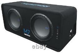 Memphis Audio M7E12D1 M7 Dual 12 3000w Loaded Car Subwoofer Enclosure 1 Ohm