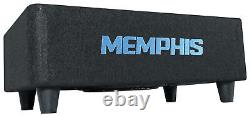 Memphis Audio MBE8SP 8 300w Powered Loaded Car Subwoofer+Enclosure Box+Wire Kit