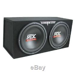 Mtx 12 inch Subwoofers Box Audio 1200W Dual Loaded + 1500W Amplifier + Capacitor