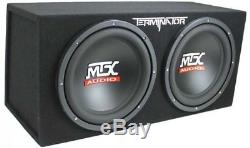 Mtx TNE212D 12-Inch 1200W Dual Loaded Subwoofers Audio With Box With Planet Amp