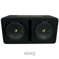 NEW Kicker 50DCWC122 600W RMS Dual 12 2-ohm Loaded Subwoofer Enclosure 1-YR WRT