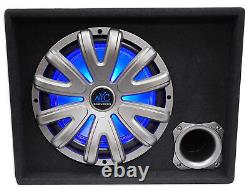 NYC Acoustics NSE12L 12 1200w Powered Car Subwoofer/Sub Enclosure+LED+Amp Kit