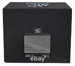 NYC Acoustics NSE12L 12 1200w Powered Car Subwoofer/Sub Enclosure+LED+Amp Kit