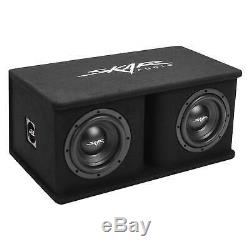 New Skar Audio Sdr-2x8d4 Dual 8 1,400 Watt Loaded Ported Subwoofer Enclosure