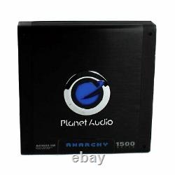 Planet Audio 1500W Mono Amplifier (2 Pack) & 12 1200W Loaded Sub Box & Wire Kit