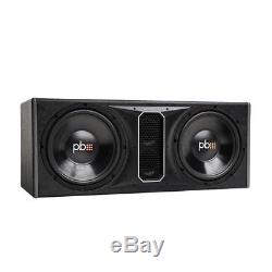 PowerBass PS-WB122 1100 W Max Dual 12 Vented Loaded SVC Car Subwoofer Enclosure