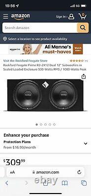 Rockford Fosgate Prime R2-2X12 Dual 12 Subwoofers in Sealed+Loaded Enclosure