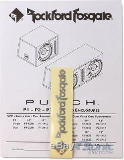 Rockford Fosgate Punch P2 P2-2X12 1600 Watt Dual 12 Loaded Sealed Subwoofer Box