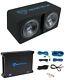 Rockville DK512 PACKAGE Dual 12 2800w K5 Car Subwoofer Enclosure+DB12 Amplifier