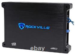 Rockville DK512 PACKAGE Dual 12 2800w K5 Car Subwoofer Enclosure+DB12 Amplifier