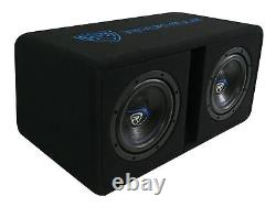 Rockville DV8K52 Dual 8 K5 1600w Car Subwoofers+Vented Sub Enclosure Box/2 Ohm