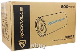 Rockville RTB12A 12 600w Powered Subwoofer Bass Tube + Bass Remote