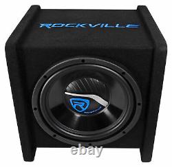 Rockville RV10.1D 500w 10 Loaded Car Subwoofer Enclosure+Mono Amplifier+Amp Kit