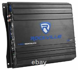 Rockville RV8.1A 400w 8 Loaded Car Subwoofer Enclosure+Mono Amplifier+Amp Kit