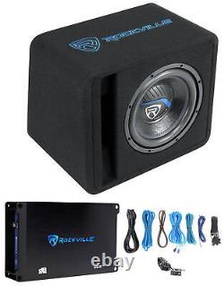 Rockville SK510 PACKAGE 10 1200w Loaded K5 Car Subwoofer Enclosure+DB11 Amp