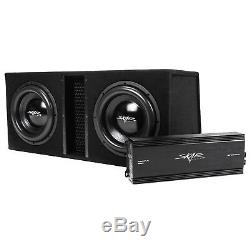 Skar Audio Dual 12 5000 Watt Complete Subwoofer Loaded Vented Box And Amplifier