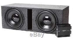 Skar Audio Dual 12 Complete Loaded Subwoofer Bass Package with Amplifier