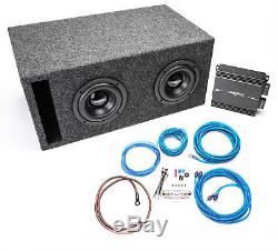 Skar Audio Dual 6.5 800 Watt Evl Vented Loaded Sub Box W Amplifier Charcoal