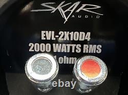 Skar Audio EVL-2X10D4 Dual 10 4000W 4 OHM Loaded Subwoofer Used