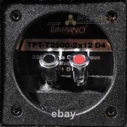 Timpano Dual 12 Loaded Subwoofer Enclosure Two TPT-T2500-12 D4 Subs Vented Box