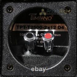 Timpano Dual 12 Loaded Subwoofer Enclosure Two TPT-T2500-12 D4 Subs Vented Box