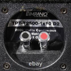 Timpano Single 10 Loaded Subwoofer Enclosure Sub Vented Box TPT-T2500-1x10 D2